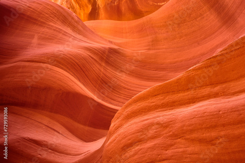 Antelope Canyon Vibrant Erosion Textures, Close-Up Perspective