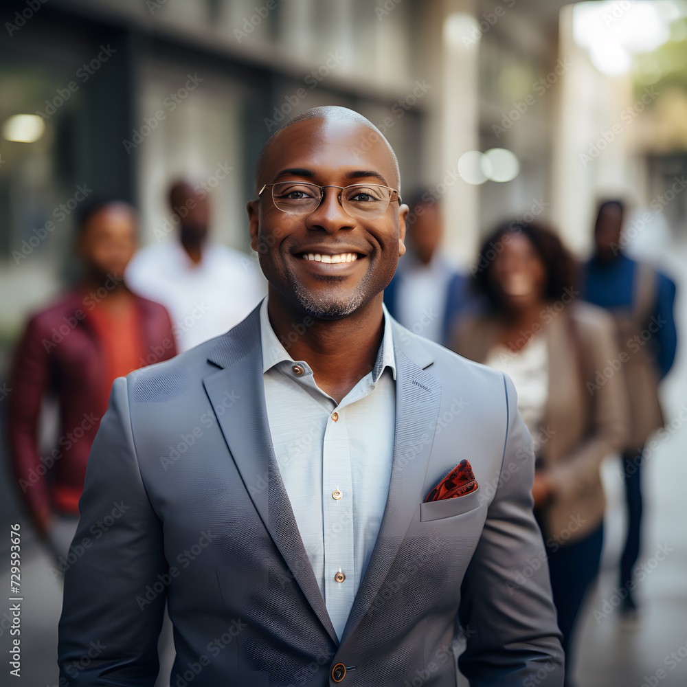 Fototapeta premium the entrepreneurial spirit and innovation embodied by a Black businessman