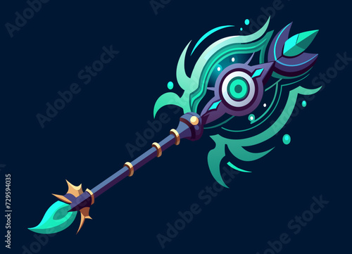 A beautifully designed, enchanted weapon with intricate runes and magical properties. vektor illustation