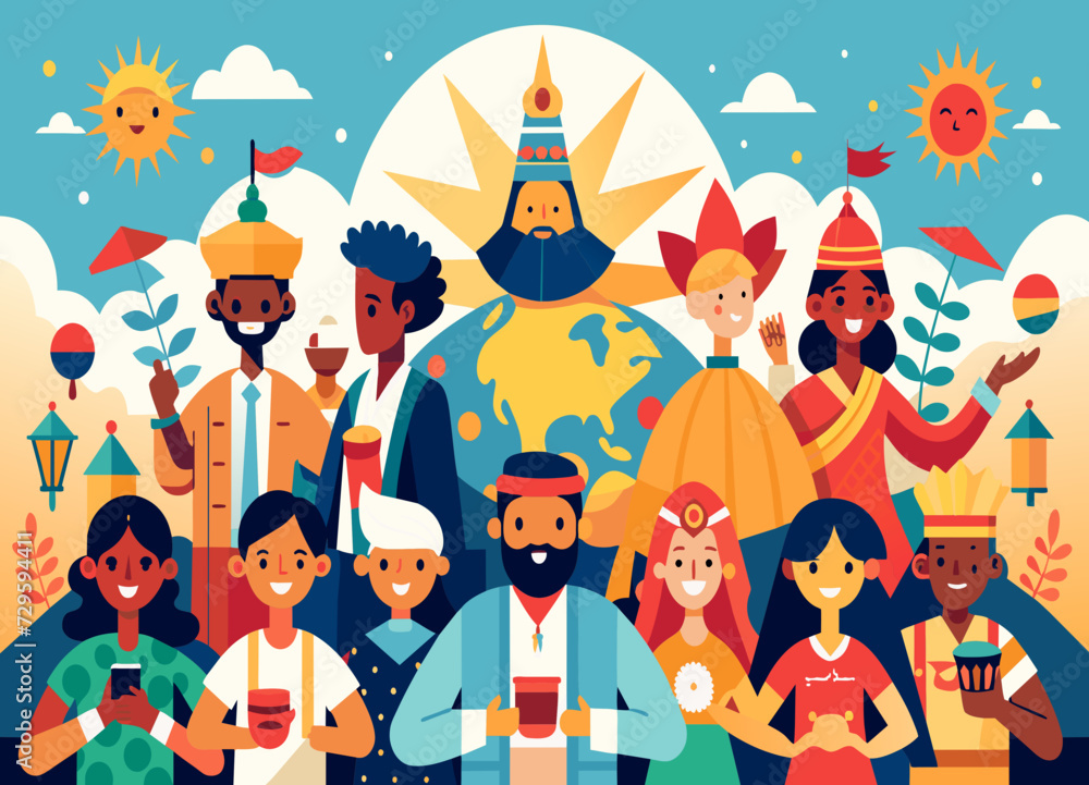 A United Nations program providing access to clean water in underserved regions. vektor illustation A United Nations program providing access to clean water in underserved regions. vektor illustation