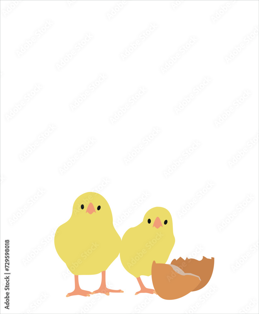 egg and yellow cute chick