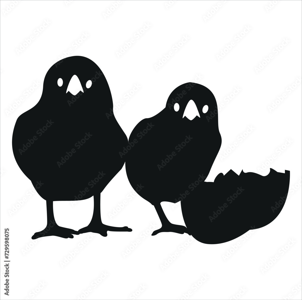 black and white chick silhouette black and white chick silhouette