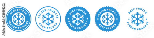 Keep Frozen - vector labels. Frozen product vector stickers for packaging.