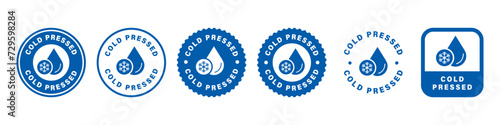 Cold Pressed - Vector labels for food product packaging.