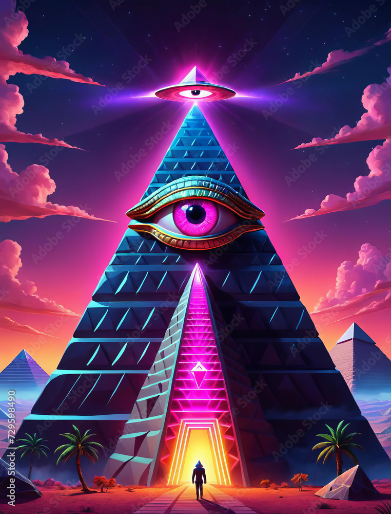 Illuminati Conspiracy - Tongue-in-cheek low poly design of a towering ...