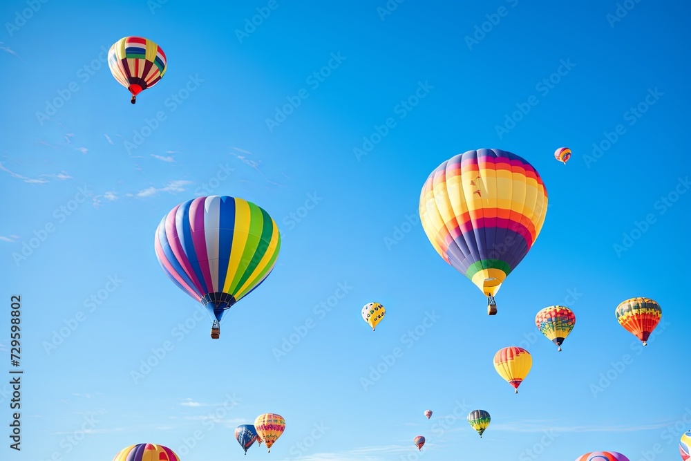 Fototapeta premium A Spectacle of Hot Air Balloons Soaring Through the Sky
