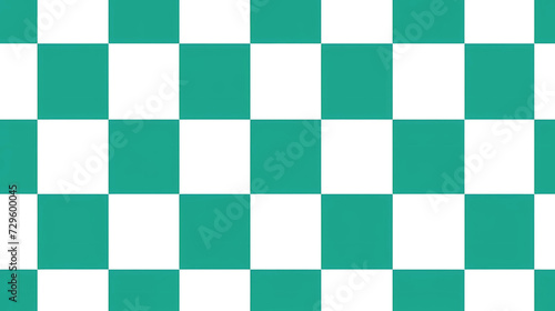 Geometric green and white checkered seamless wallpaper background. art design checkered, checkerboard, chessboard concept graphic element.