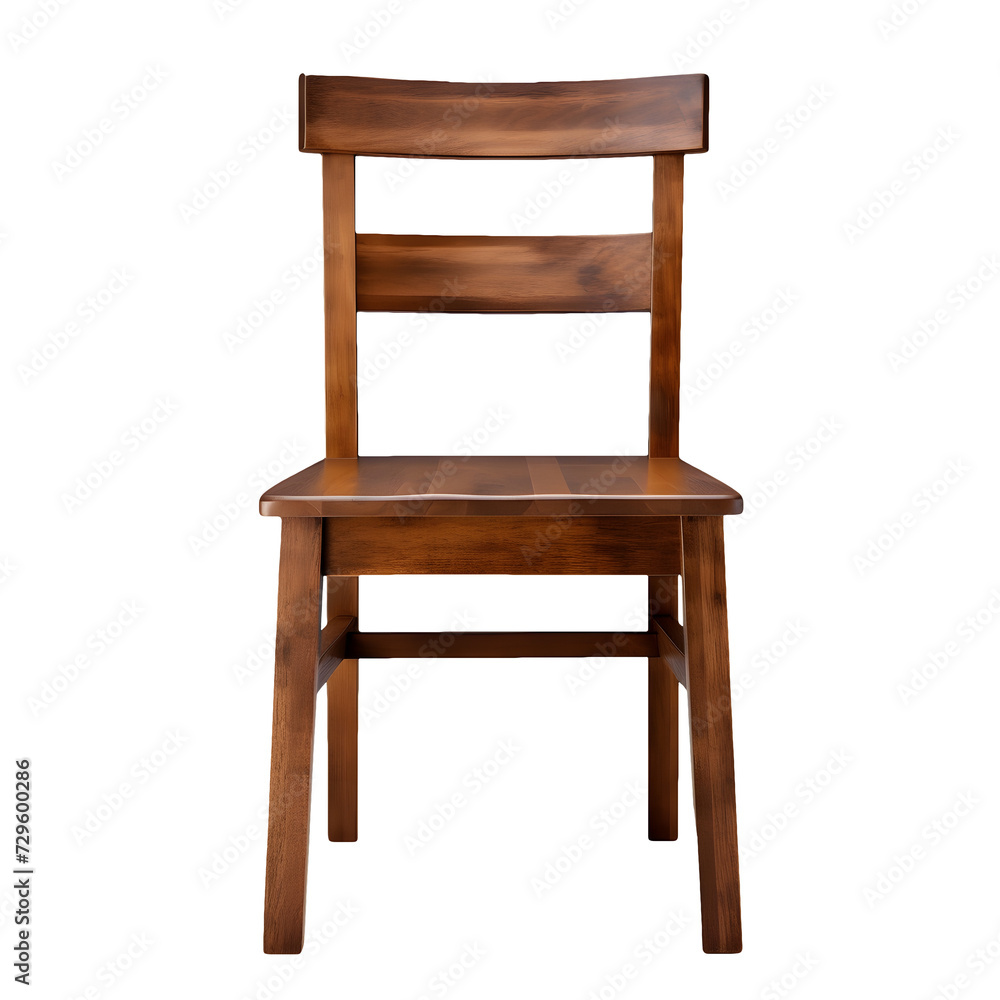 Front side view photo of wooden chair without background