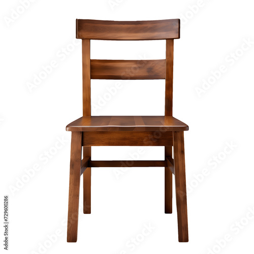 Front side view photo of wooden chair without background
