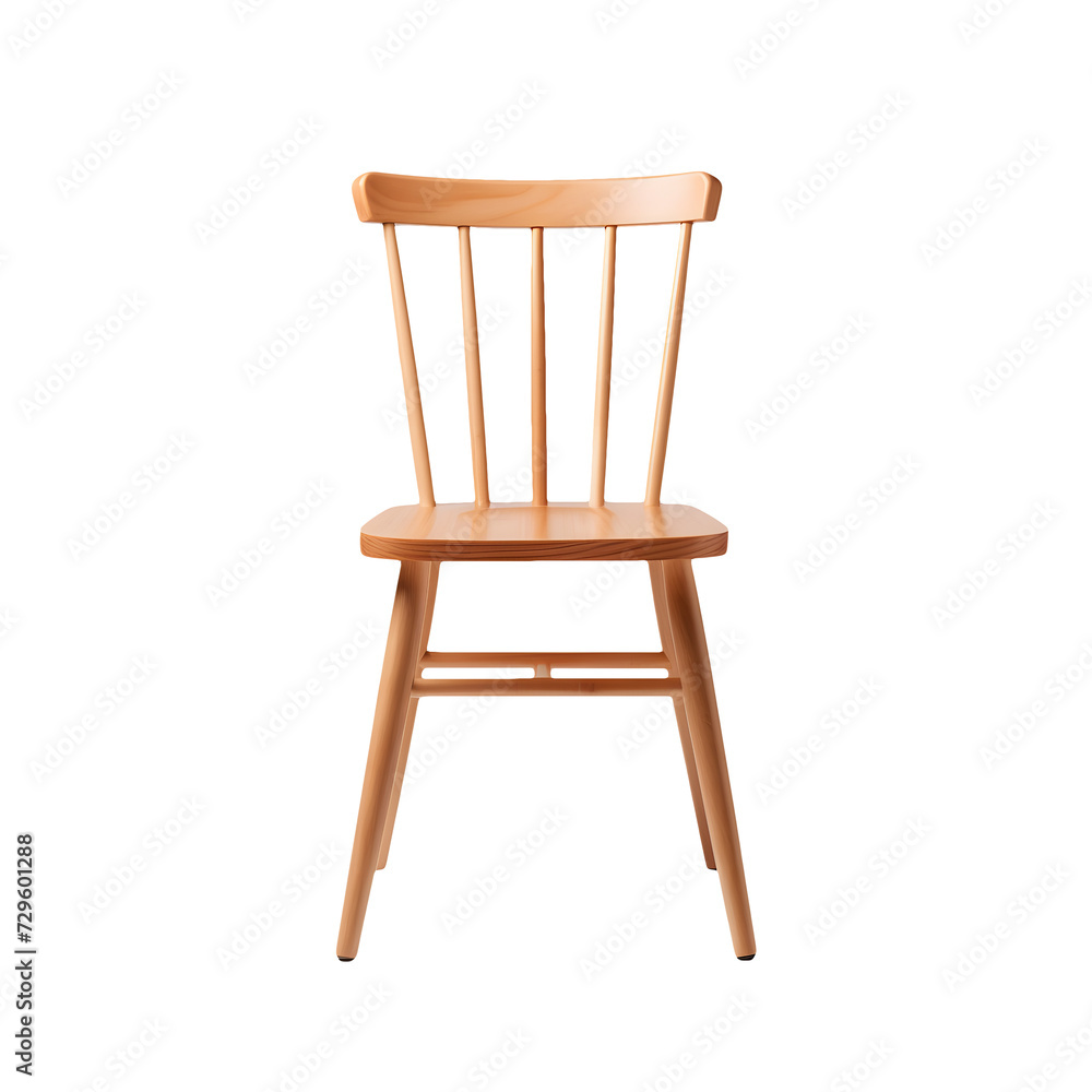 Front side view photo of wooden chair without background Front side view photo of wooden chair without background