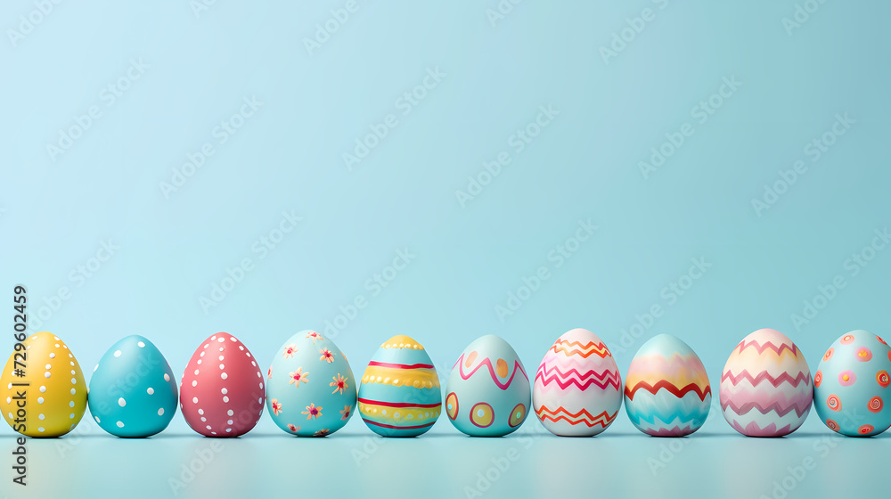 Fototapeta premium Easter background, many colorful Easter eggs