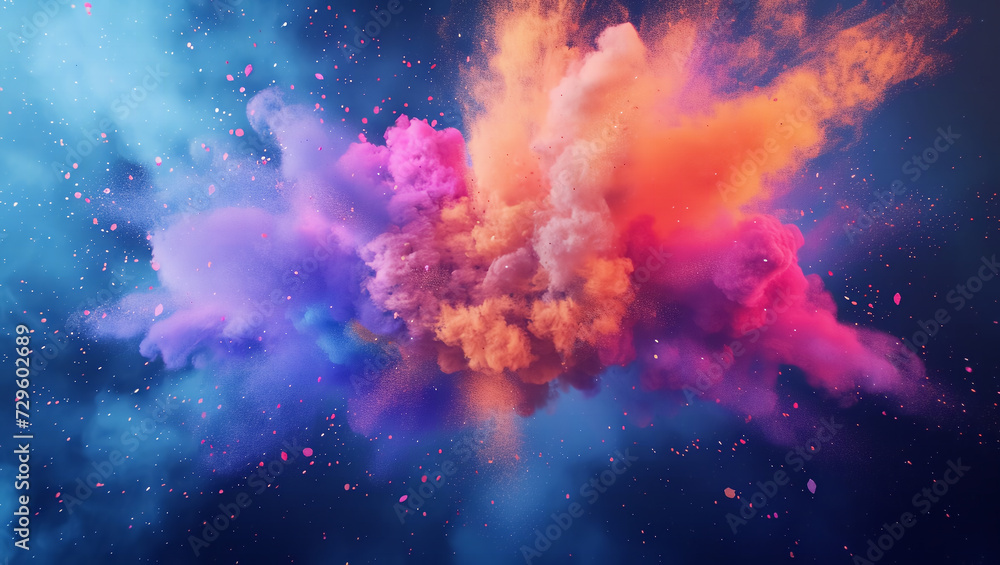 Colorful dust. An explosion of particles of bright colors. Colored background with lots of dust of different colors, explosion of colors. Colorful dust. An explosion of particles of bright colors. Colored background with lots of dust of different colors, explosion of colors.
