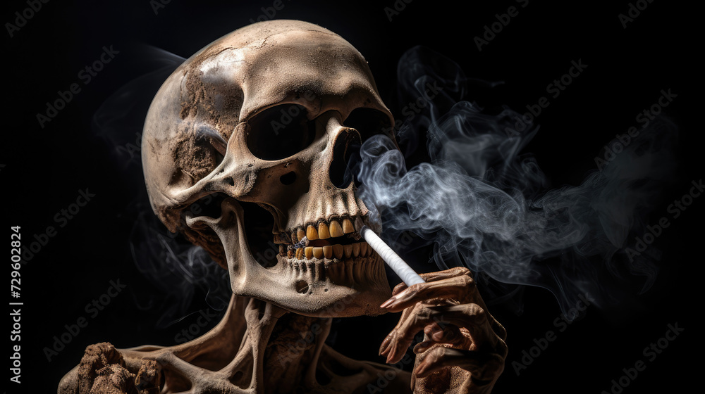 Smoking skeleton. The harm of smoking. Smoking skeleton. The harm of smoking.