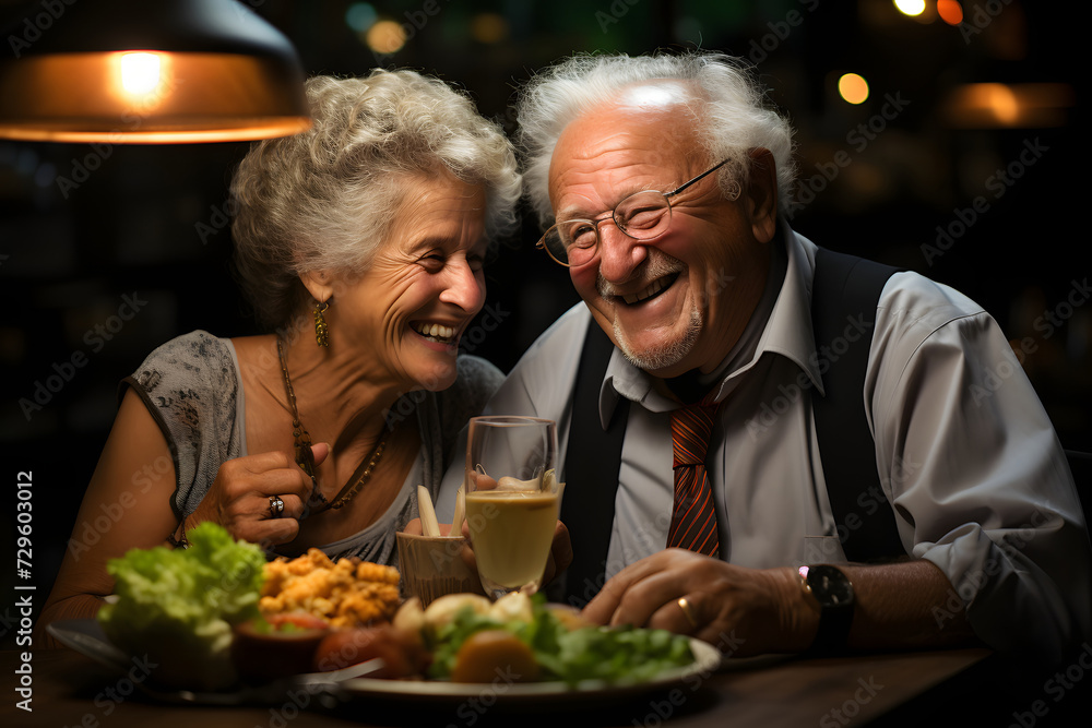 romantic elderly couple talking at a table in a cafe romantic elderly couple talking at a table in a cafe