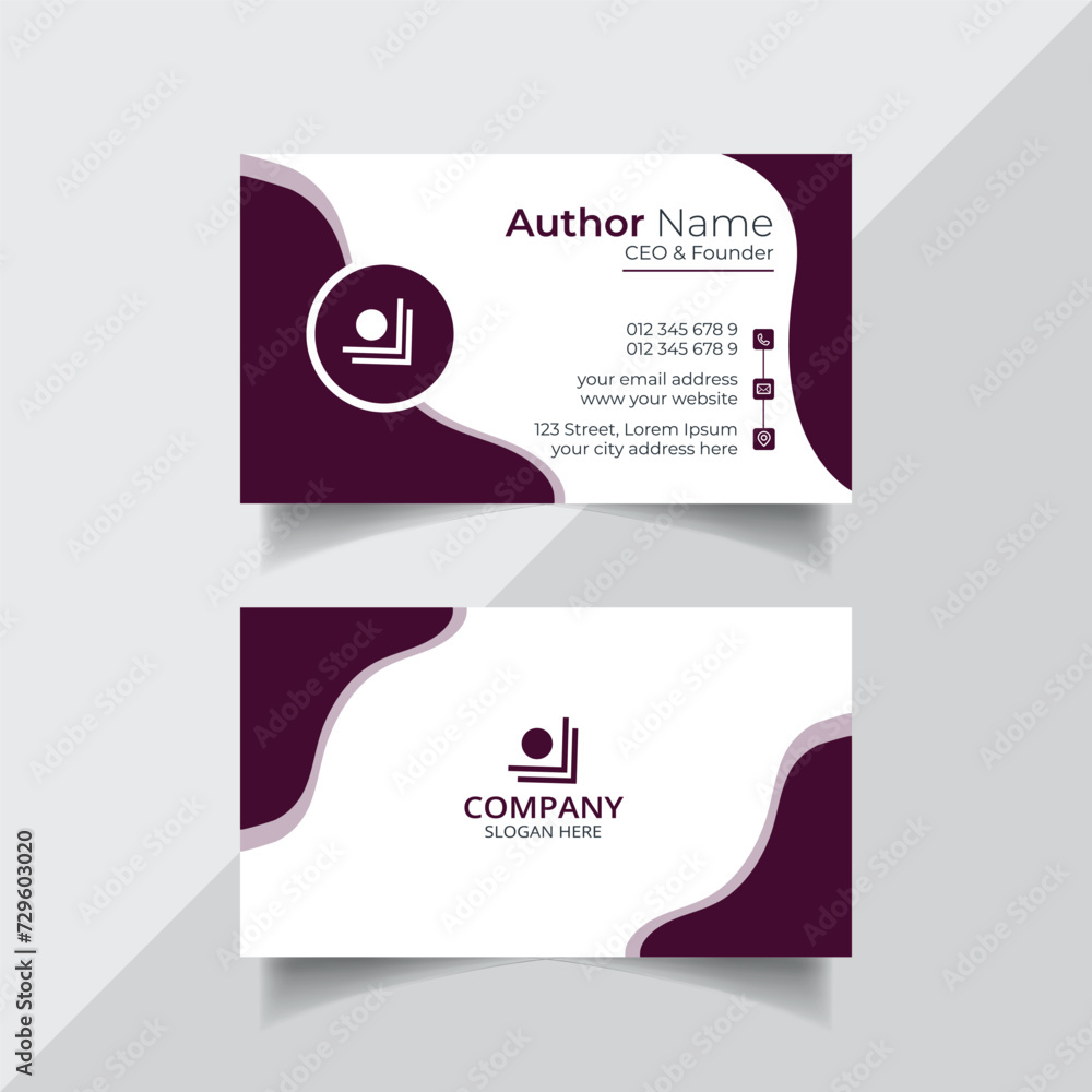 Fototapeta premium Vector clean style modern business card template design or visiting card design