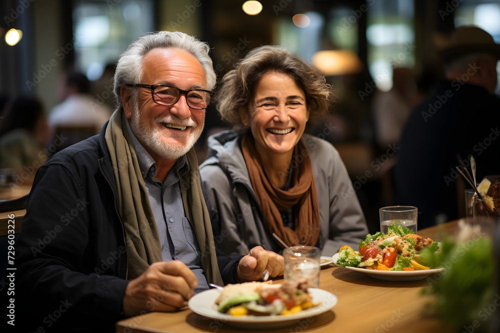 romantic elderly couple talking at a table in a cafe romantic elderly couple talking at a table in a cafe
