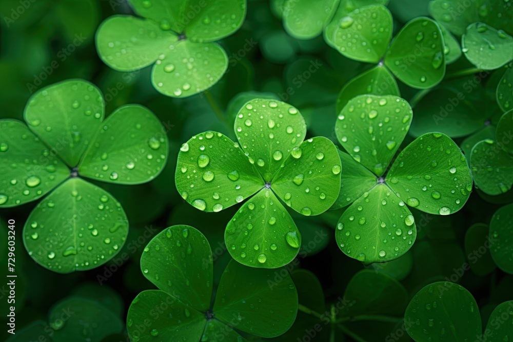 Four leaf clover background. Saint Patrick's day concept. Ai Generative Four leaf clover background. Saint Patrick's day concept. Ai Generative