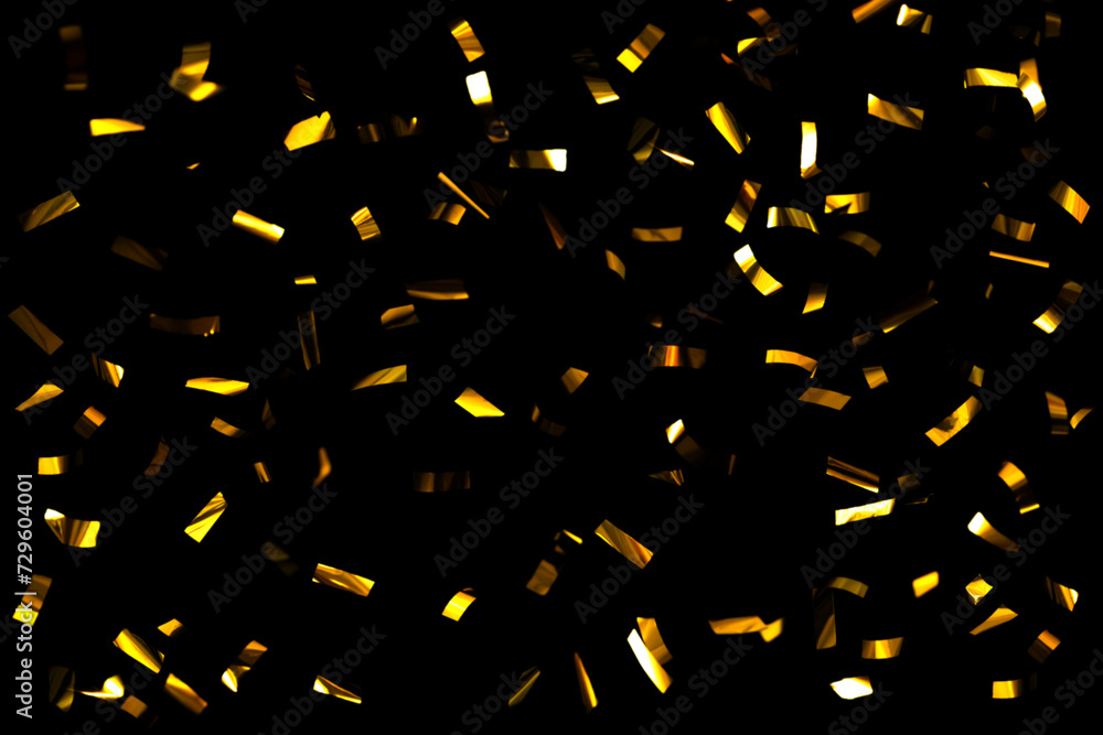 Gold Confetti On A Black Background Gold Confetti On A Black Background