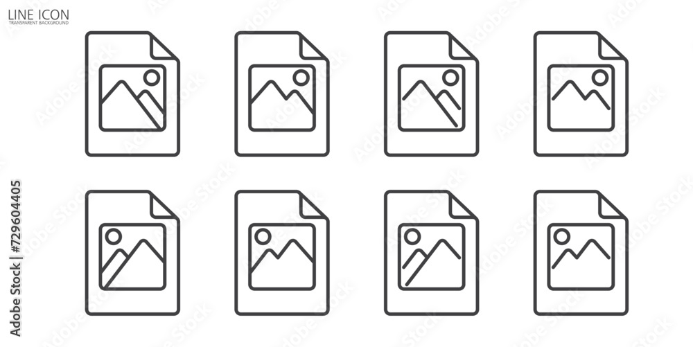 File gallery icons set. Image line icon. Simple set of gallery icon vector illustration. Picture vector icon set in transparent background. Gallery icon set, image, picture symbol, photo signs.
File gallery icons set. Image line icon. Simple set of gallery icon vector illustration. Picture vector icon set in transparent background. Gallery icon set, image, picture symbol, photo signs.