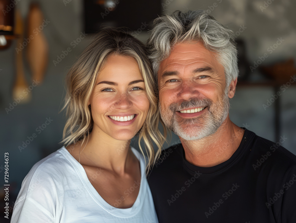 Portrait of middle aged, mature couple. Concept of retirement, love, second life, happy living Portrait of middle aged, mature couple. Concept of retirement, love, second life, happy living