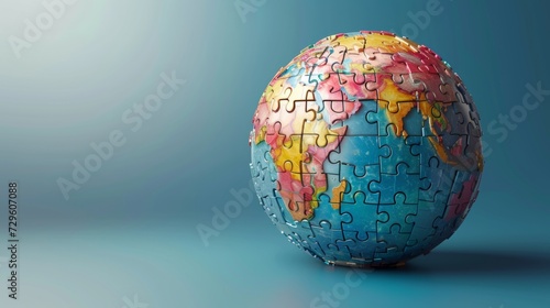 An abstract puzzle pattern forming a globe  representing global education initiatives