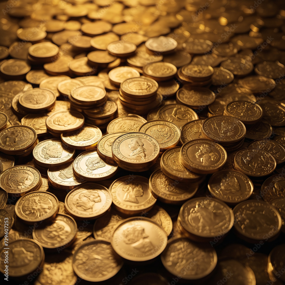 Group of gold coins business money Group of gold coins business money