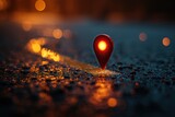 Location icons that shine brightly on the map