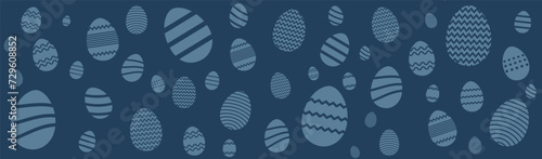 Egg easter background seamless. Blue cartoon pattern. Vector texture