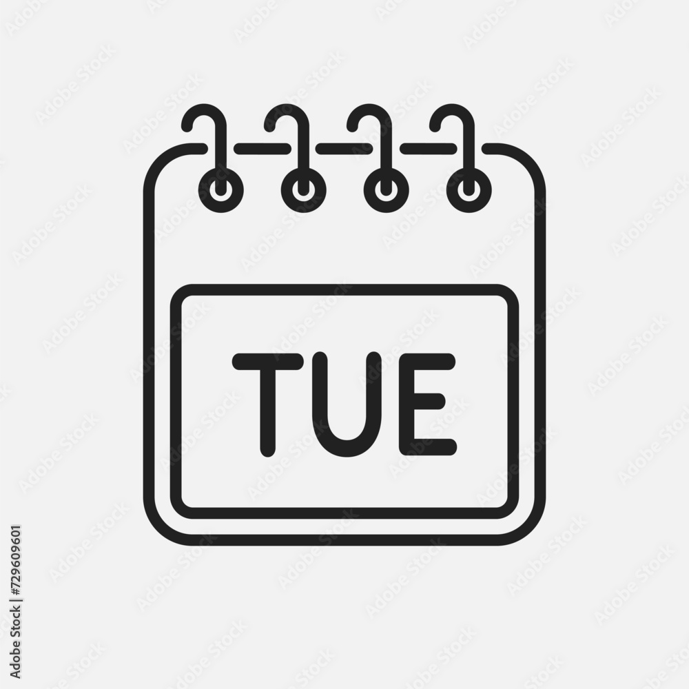 Template icon page calendar, day of week Tuesday Template icon page calendar, day of week Tuesday