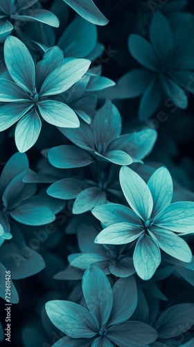 Modern background for cellphone  mobile phone  ios  android  a blue sky with clouds and a colorful green tropical plant  in the style of turquoise and gray  delicate flowers  cute and dreamy.