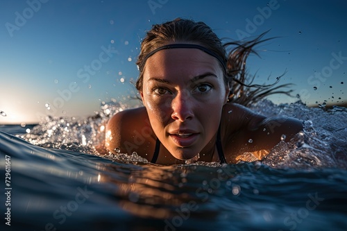 Woman swimming in water. © Marharyta