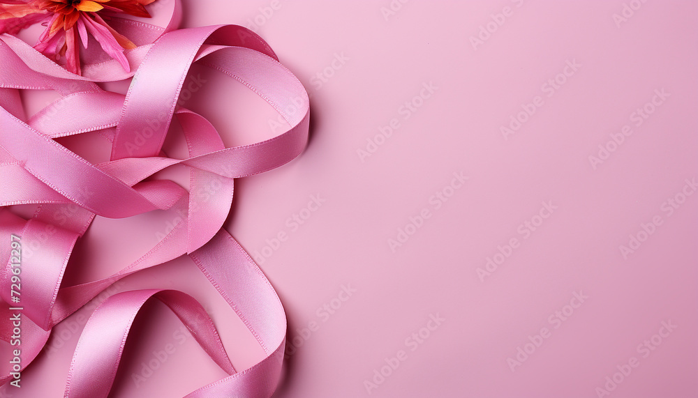 Abstract pink silk backdrop with shiny satin ribbon decoration generated by AI Abstract pink silk backdrop with shiny satin ribbon decoration generated by AI