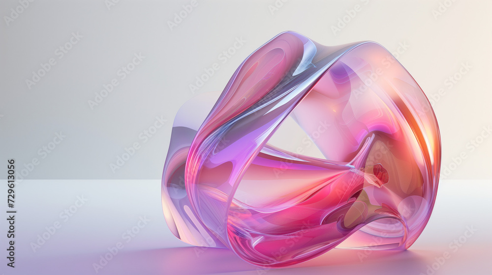 3d abstract transparent figure of pink gradient color, wallpaper, background, digital glass AI 3d abstract transparent figure of pink gradient color, wallpaper, background, digital glass AI