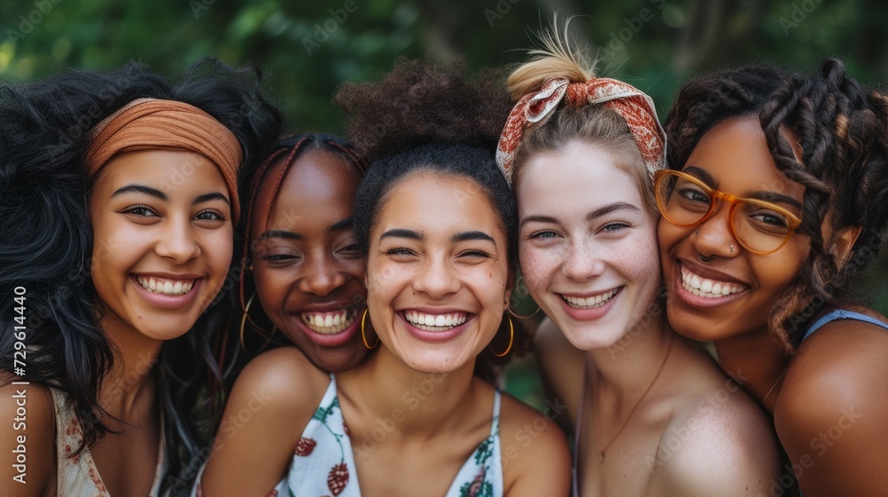 Fototapeta premium A group of women standing next to each other