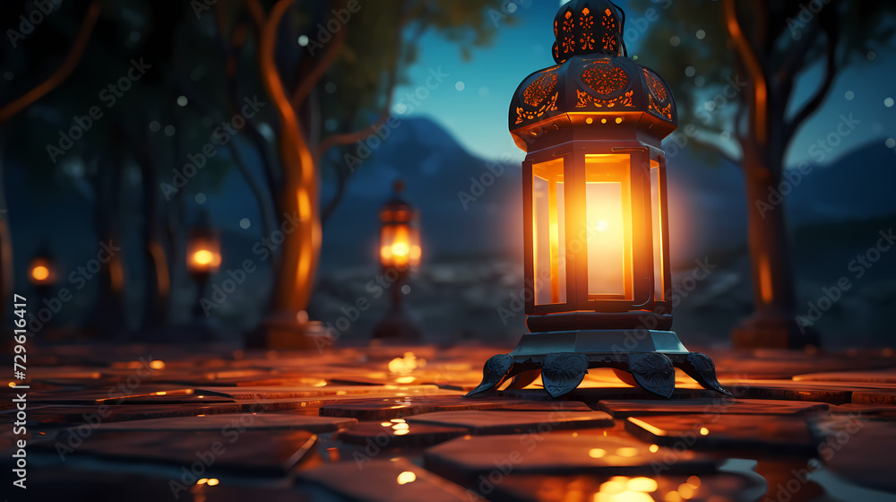 Ramadan background with mosque or lantern illustration Ramadan background with mosque or lantern illustration