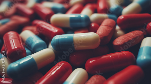 Viele Tabletten und Pillen auf einem Haufen in unterschiedlicher Art