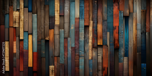 wooden abstract background, background from many boards in a chaotic order