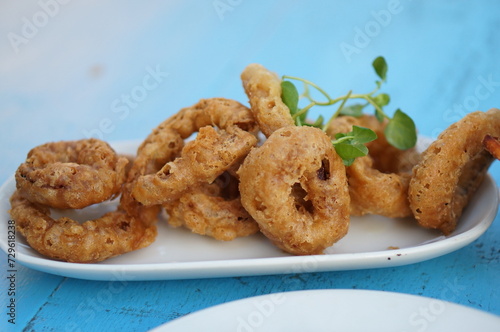 fried calamari on the plate