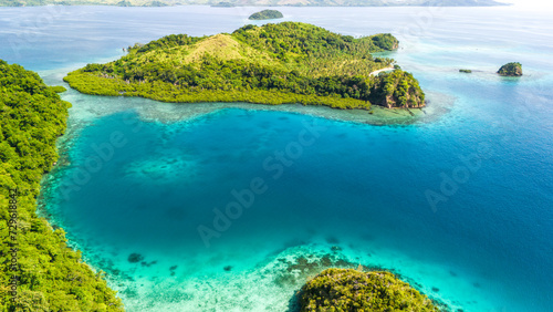 Fototapeta Naklejka Na Ścianę i Meble -  Islands of Fiji from drone above