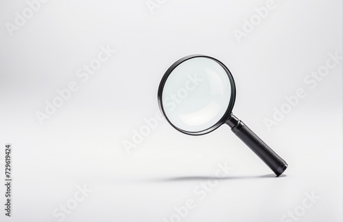 Magnifying glass isolated on a white background. for illustrating concepts of analysis, search, and detail.
