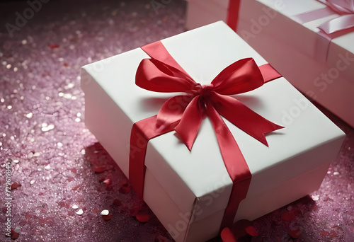 gift box with red ribbon
