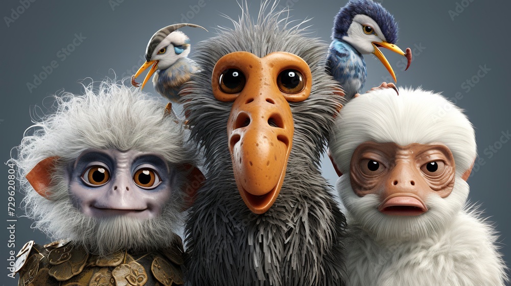 Fototapeta premium 3D Characters and Animal Conservation Efforts