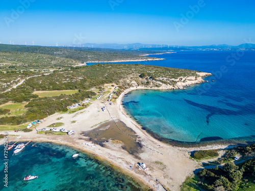 Demircili Beach drone view in Izmir