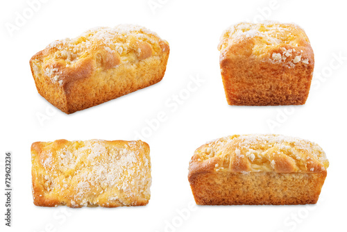 Apple cake on a white isolated background