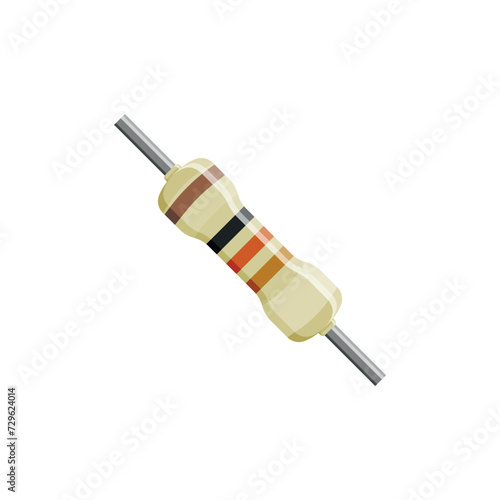 Electrical resistor isolated on a white background.