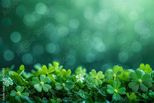 St Patrick's day background with lucky clover generative ai 