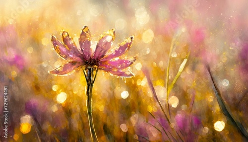 purple flowers in the golden garden