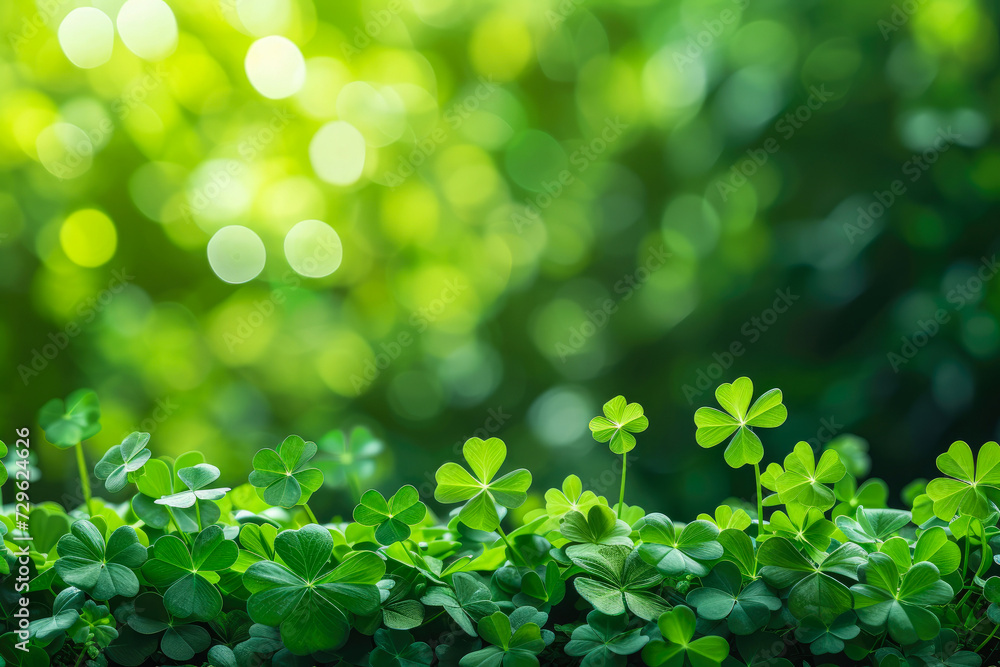 St Patrick's day background with lucky clover generative ai St Patrick's day background with lucky clover generative ai