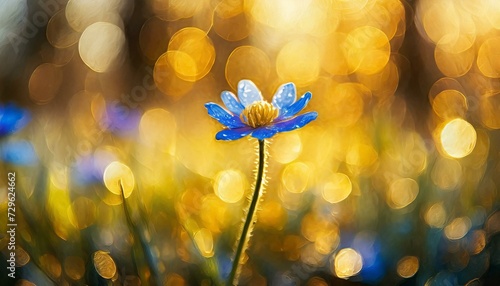 blue spring flower in the forest