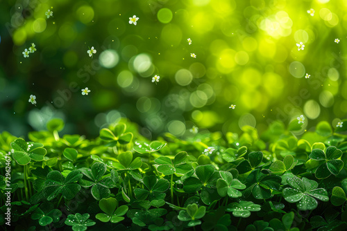 St Patrick's day background with lucky clover generative ai 